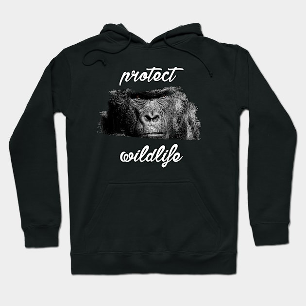 protect wildlife - gorilla Hoodie by Protect friends